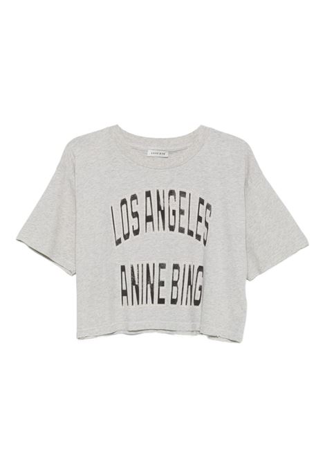 t-shirt johnny cropped donna grigia ANINE BING | A-08-11449GRY1